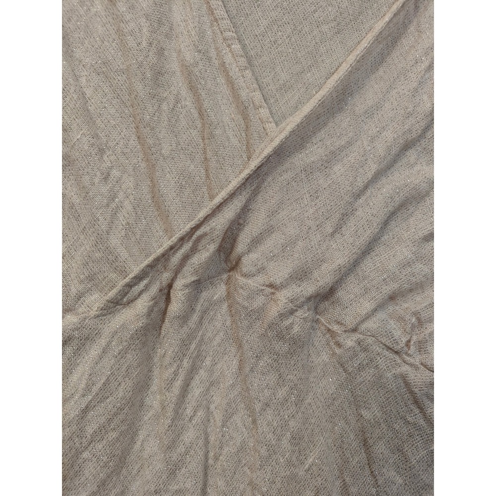 CP Shades Sparkle Linen Tank Top Champagne Beige V-Neck Empire Waist Large - Picture 2 of 5